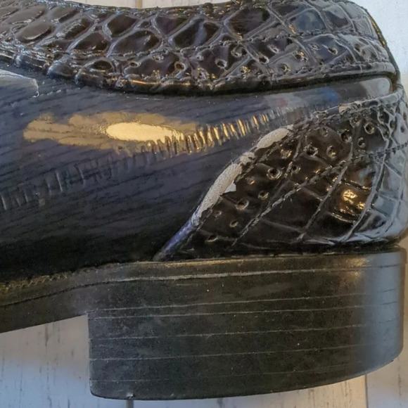 BOLANO Dallas 002 Navy Mens 9 Oxford Shoes Crock And Eel Print - Picture 5 of 10